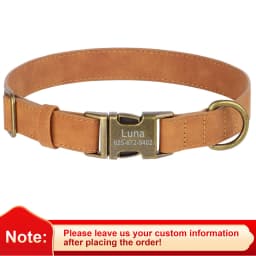 Personalized Anti-lost Dog Collar Custom Dog ID Tag Collars Soft PU Leather Pet Collars Free Engraved Metal Buckle For Bulldog