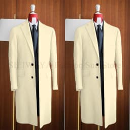 Simple Classic England Style Cotton Overcoat Men Thick Custom Made Single Breasted Pocket Coat Casual Winter Warm Jacket