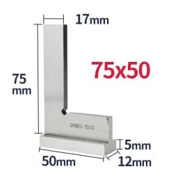 Try Square Flat Edge Square Ruler 90 Degree Woodworking Tools Metal Right Angle Ruler Measurement Tools Set-Square 50x40/75x50mm
