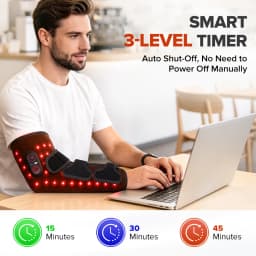 Red Light Ankle & Elbow Support Brace Pad, Wireless Portable Infrared Light 153 LEDs 660nm Thermal Device for Elbow Foot Care