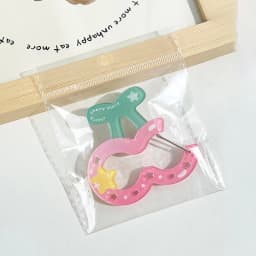 Ins Cute Acrylic Cartoon Keychain Fruit Shape Climbing Button Carabiner Bag Decorative Keychain Bag Pendant Hook Key Hanging