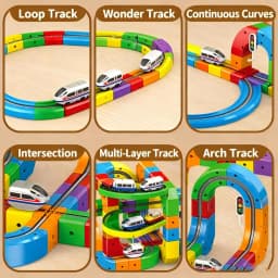 51PCS Magical Track Train USB Rechargeable 3D Building Tracks Cube Rails STEM Educational Toys Christmas Birthday Gift
