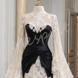 Rebecca Customized High Neck Long Bell Sleeves Prom Dress Lace Floor-Length vestidos de noche Lace Embroidery Evening Dresses