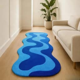 VIKAMA Gradient Wave Rug Warmth-Retaining & Non-Slip Bedroom Entrance & Bedside Mat Living Room Sofa Rug Home Decor