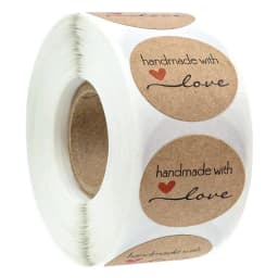 500pcs Handmade with Love Stickers Baking Label Wedding Sticker Party Label Decoration Envelope Seal Stationery Black Sticker