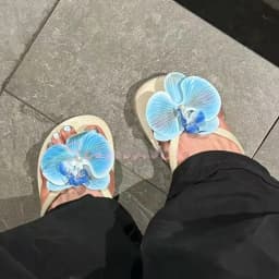 1 Pair Simulation Coloful Thai Fairy Butterfly Flower Shoe Buckles Butterfly Orchid Phalaenopsis Shoe Flower Sandals