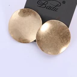 Badu Frosted Gold Color Semi-Ball Stud Earrings for Women Vintage Metal Big Round Earrings Jewelry Party Fashion Accessories