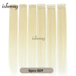 Isheeny 6PCS Mini Clip in Human Hair Pad 1Clip On Machine Weft Hair Extensions 12'-16' 30g/Pack Natural Straight Clip Hair Piece