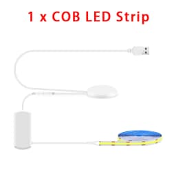 6/5/4/3/2/1 Pcs 5V COB LED Strip Light With USB Penetrating Wood Touch Dimmer Switch For Acoustic Panel Cabinet Shelf Lighting