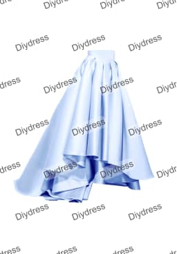 Women's High Low Elegant Prom Party Skirt A-Line Pleated Front Short Back Long Satin Skirt With Pockets For Evening Gown
