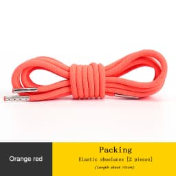 Round Elastic Shoelaces for Sneakers Metal Head Shoe Laces Outdoor Leisure Shoelace for Women Man Shoestrings Accessories 1 Pair