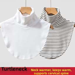 Women's Versatile Stripe Half High Neck Faux Collar Scarf Neck Protection Winter Cold Resistance Autumn Spring Fashion Accessory