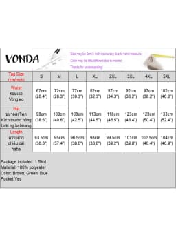 VONDA Women Solid Color Long Skirts 2025 Casual Waistband Button Design Slit Overskirts Elegant Office Lady Bottoms Oversized