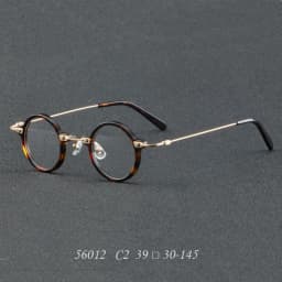 New Retro Round Men's And Women's Eyeglass Frames Made Of Sheet Metal Ultra Light Metal Optical Prescription Frame 56012