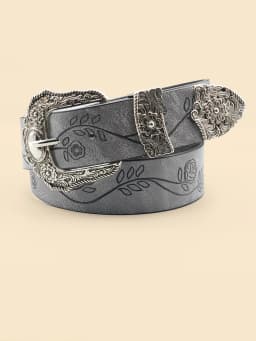 Western Style Printed Solid Color Pu Belt Buckle, Retro Casual Women's Belt, Classic Jeans Decorative Belt