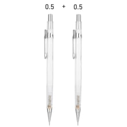 Transparent Mechanical Pencil Set 0.3, 0.5, 0.7 0.9mm with HB Lead Refills for Sketching Art Drawing Painting Automatic Pencils