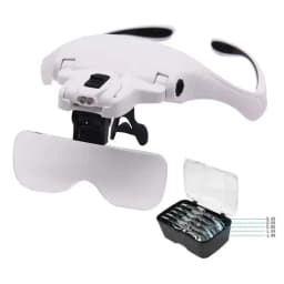 Magnifying Glasses LED Light Headband Loupe 5 Lens Magnifier 1.0X-3.5X Bright Illuminated for Jeweler Watch Repair Reading