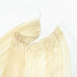 Feather Hair Bundles Extensions Natural Fish Line Human Hair Non-Remy Invisible Micro Rings Hair Extension Weft 100 Strands