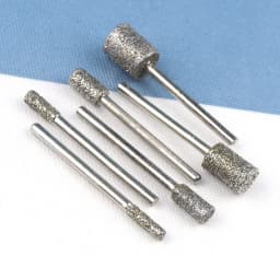 6pcs Diamond Coated Burr Set Grinding Engraving Bit 3mm Shank Cylindrical Rotary File for Stone Carving,DIY,Polishing