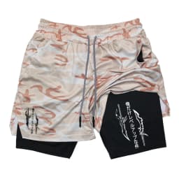 Solo Leveling Print 2in1 Running Workout Shorts for Men Gym Performance Compression Shorts with Phone Loop Athletic Activewear