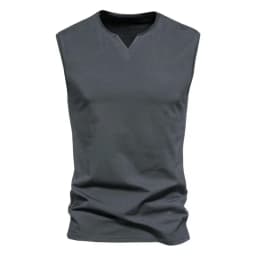 Summer Mens V-neck Tank Tops Athletic Jogging Gym TShirts Loose Vest Cotton Sleeveless T-Shirt Lightweight Basic Sport Tops