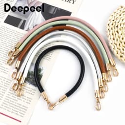 2Pcs Deepeel 30/40/60cm PU Leather Bag Handles with Metal Clasps Handbag Purse Replacement Strap DIY Bags Accessories