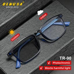 BLMUSA UltraLight Titanium Leg Anti Blue Ray Reading Glasses Myopia Multifocal Optical Eyesses Photochromic Prescription Eyewear