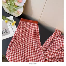 Spring Summer Tall Women's High Waist Pleated Skirt - Korean Elegant Ruffle Trim Flared Maxi Skirt with Wide Hem