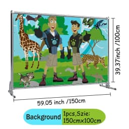 Wild Kratts Jungle Theme Birthday Party Ceremony Scene Layout Decorative Banner Spiral Honeycomb Pennant Disposable Items