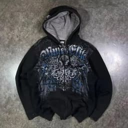American Retro Fur Collar Flag Printing Oversize Zipper Hoodie Men's and Women's Y2K New Harajuku Hip Hop Goth Casual Sweatshirt