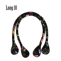 TANQU New 1 Pair Short Long Floral Print Soft Faux PU Leather Handle for Obag Classic Mini O Bag Women Shoulder Handbag