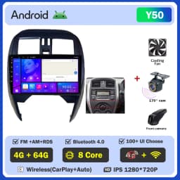 Android 16 Car Radio Player 9Inch For NISSAN Micra K13 March K13 2013-2017 Carplay Autoradio Auto Screen No 2din DVD 4G WIFI