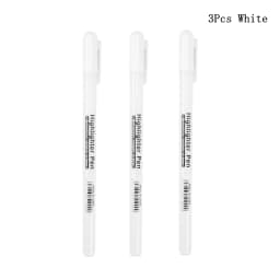 3 Pcs Creative White Ink Gel Pen Highlight Marker Pen 0.8mm Fine Tip for Student Stationery Drawing Art Writing School Supplies