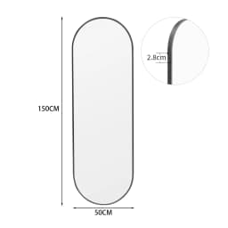 【Lifeideas】Black/Gold 150/160cm Oval Full Length Wall Mounted Mirror