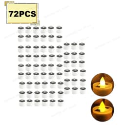 Solar Powered Tea Candles LED Lighting Smokeless Outdoor Lighting Reusable Waterproof Flameless Candles Hallown Christmas