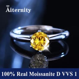 Classic 6 Prong Diamond Ring D Color 1ct Moissanite VVS Round Cut Lab Diamond Ring for Women Engagement Wedding Band Jewelry