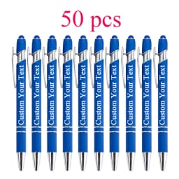 10-100 Customized Ballpoint Pen with Stylus Tip Print Name Logo Metal Pen for Business Graduation Birthday Anniversary Gift Pen