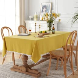 Cotton Fabric Tablecloth Tassels Stitching Washable Table Cloth for Wedding Party Dining Banquet Decoratio Christmas Table Cover