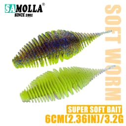 SAMOLLA Worm Silicone Soft Lure Fishing Lure Bellows Gill Artificial Pike Bass Swimbait Rig For Fishing Baits leurre souple