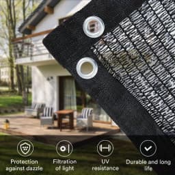 2-15m Black Sunshade Net Sun Shade Shading Sunblock Mesh Cover Plant Greenhouse Privacy Screen Garden Outdoor Anti-UV Cloth Home