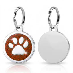 Free Personalized Dog Cat Plate Tags Engraved Puppy Pet ID Name Collar Tag Alloy Paw Glitter Pendant Pets Dogs Accessories