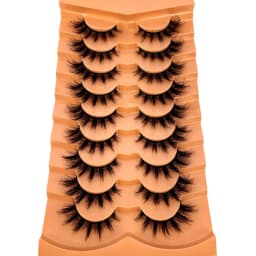 2024 New 9 Pairs Cat Eye Lashes Fluffy Faux Mink Lashes 8D Wispy Lashes Pack Dramatic Long Thick Volume Eyelashes False Eyelas