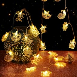 1-10M Led String Lights Moon Star Lamp Eid Moon Star Decoration Hanging String Light Luminous Star Moon Ramadan Home Decoration