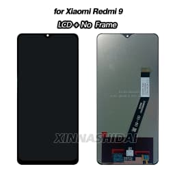 6.53 Inch LCD For Redmi 9 Display Touch Screen Digitizer Assembly with Frame And Battery Cover for Redmi 9 M2004J19G M2004J19C