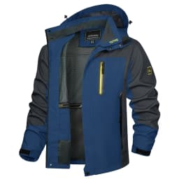 TACVASEN Waterproof Lightweight Jacket Mens Mesh Lined Outdoor Jacket Windproof Fishing Hiking Jacket Rain Coat Male Windbreaker
