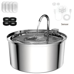 3.2L Large Capacity Stainless Steel Cat Dog Pet Drink Fountain 5V USB Silent Water Pump Dispenser USB Fountain Water Bowl
