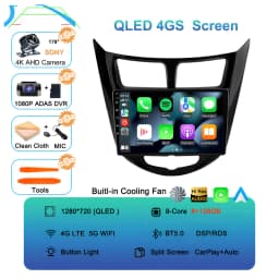 Android 16 Car Radio for Hyundai Solaris Verna Accent 1 2010 - 2016 Multimedia Video Player 2 Din DVD Head Unit Carplay GPS FM