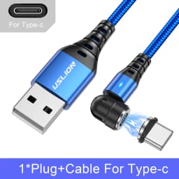 USLION 540 Rotate 3A Magnetic Cable Fast Charging Micro USB Type C Cable For iPhone Xiaomi Samsung Charger Wire Cord USB Cable