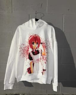 Men Gothic Horror Print Zip Up Hoodie Dark Anime Face Graphic Sweatshirt Y2K Harajuku Streetwear Outerwear Casual Black Tops