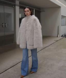Women two side wear Fur Coat Single‑Breasted Warm Fluffy Plush Jacket Elegant Autumn Winter Outerwear